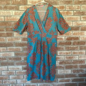 Lilly Pulitzer Knit Dress Turquoise Coral XL